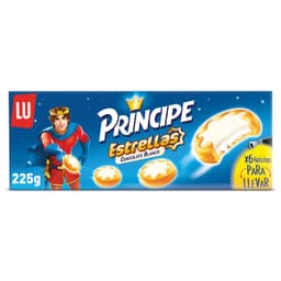 Galletas rellenas de chocolate blanco estrellas Principe caja 225 g