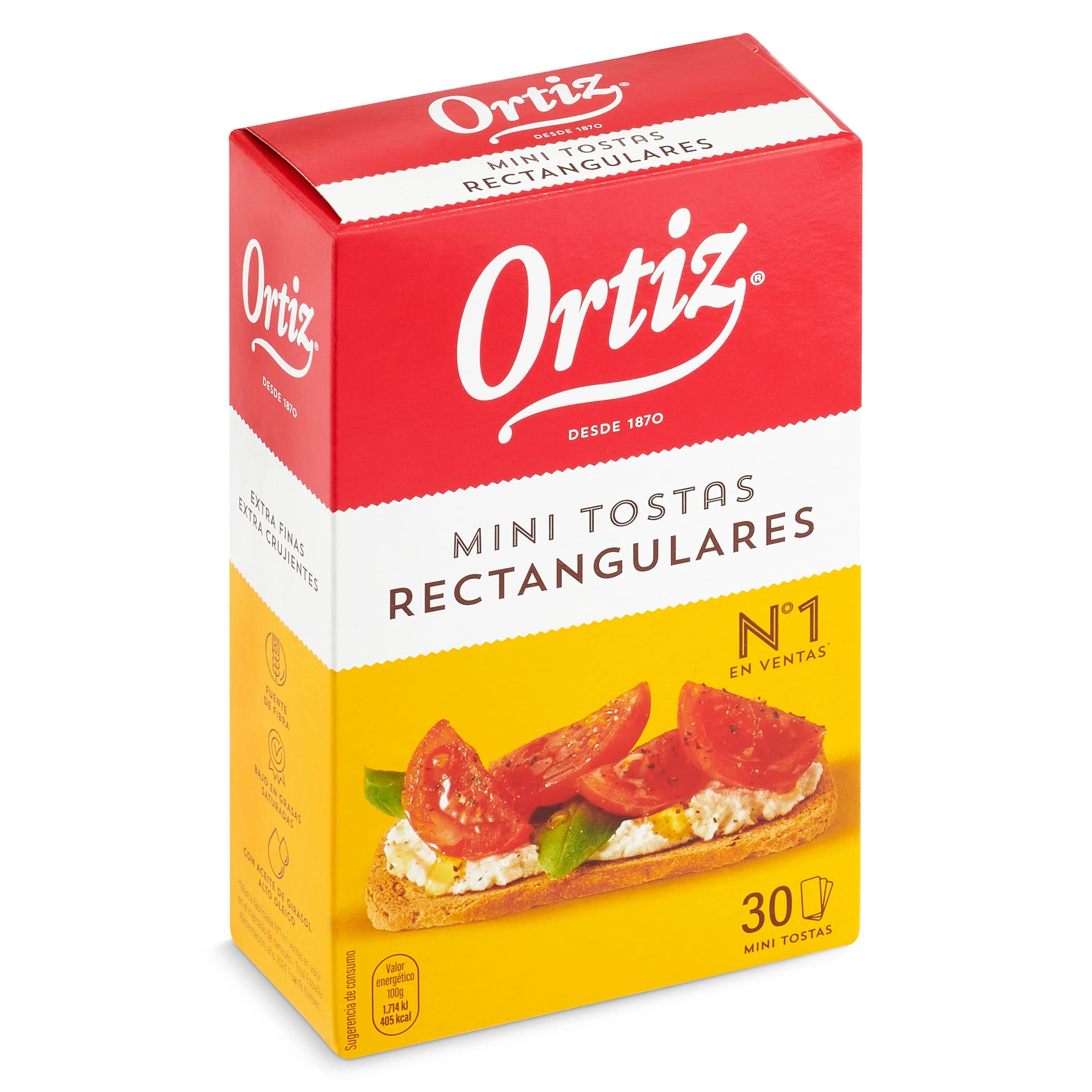 Mini tostadas rectangulares Ortiz 100 g
