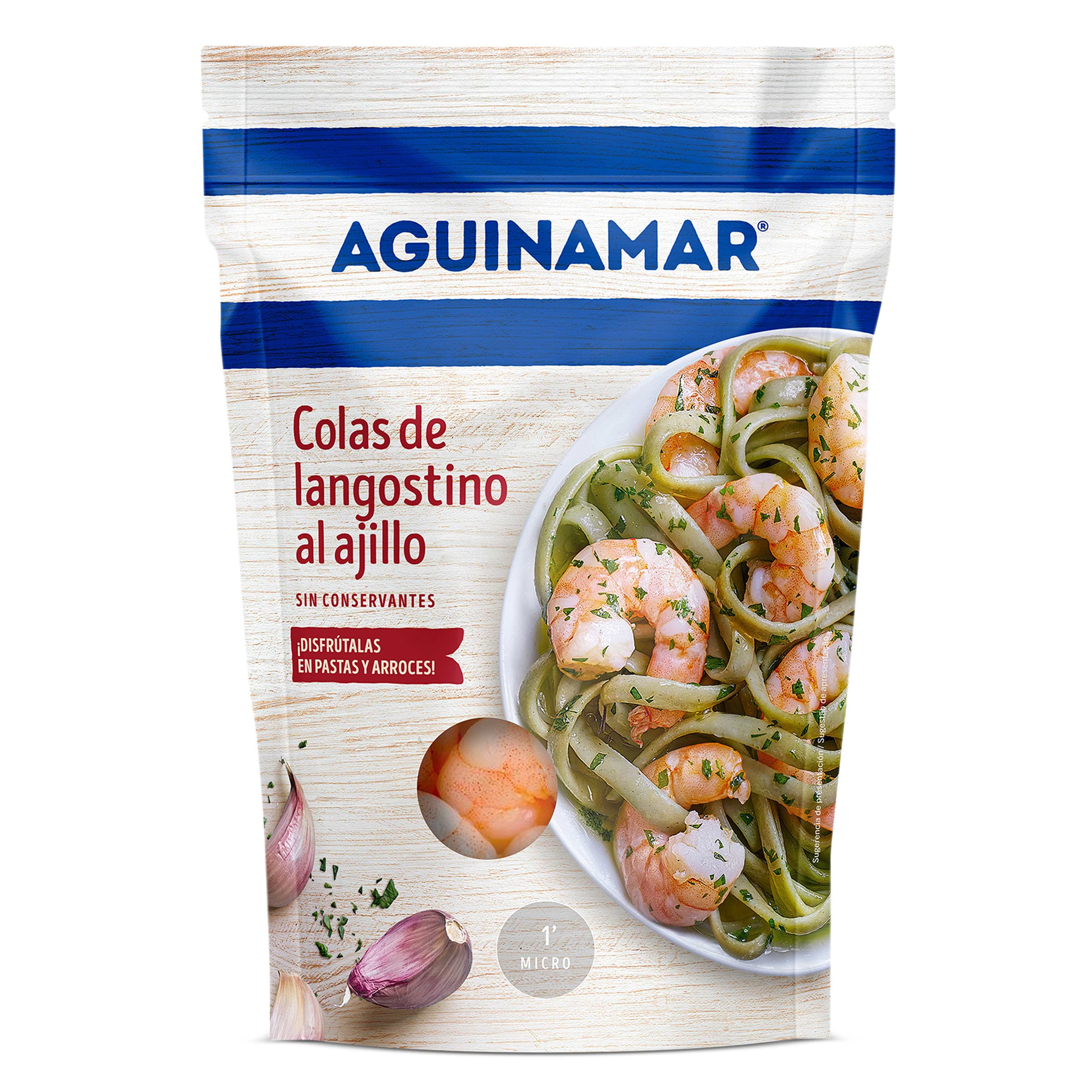 Colas de langostino al ajillo Aguinamar bolsa 105 g