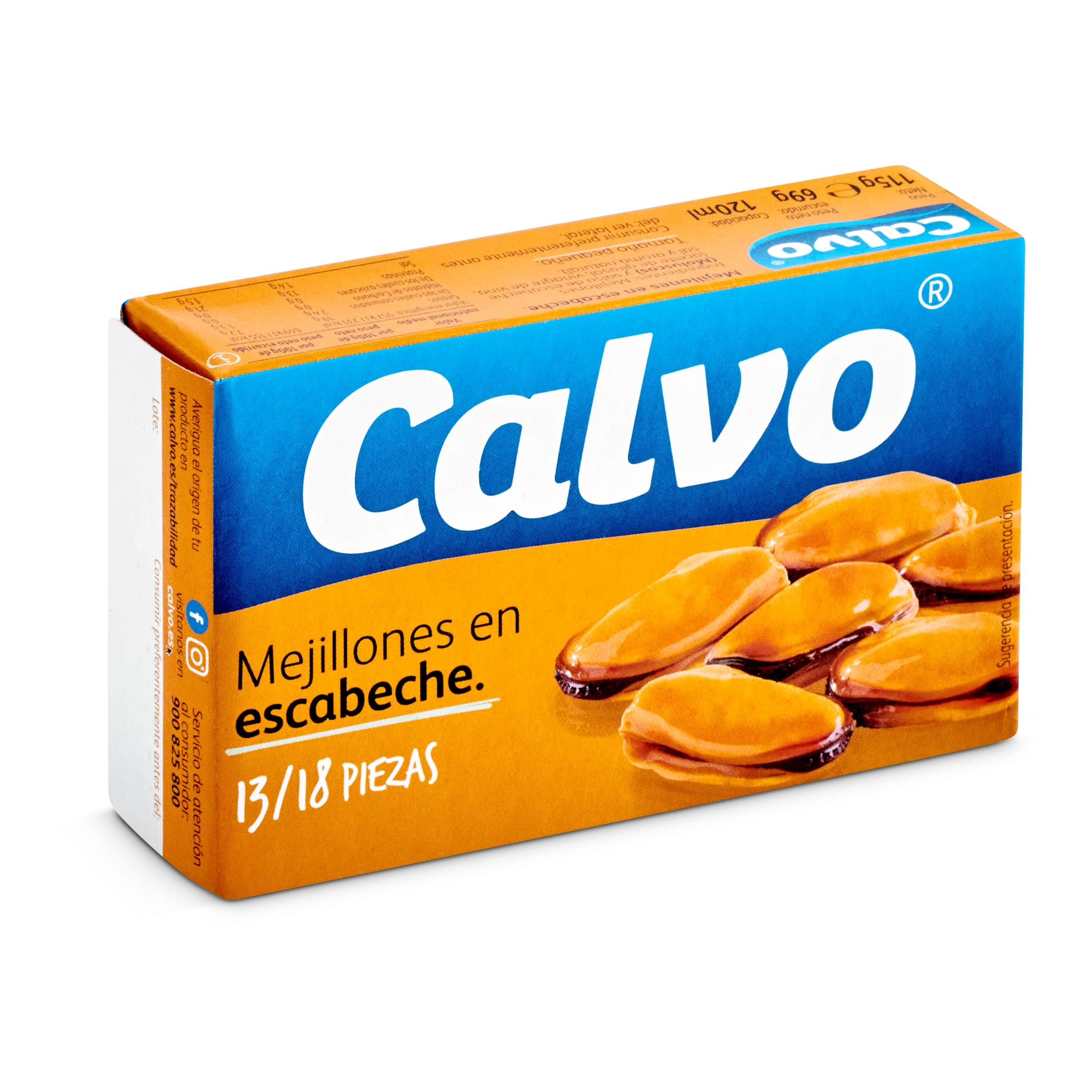 Mejillones en escabeche 13/18 piezas Calvo 69 g
