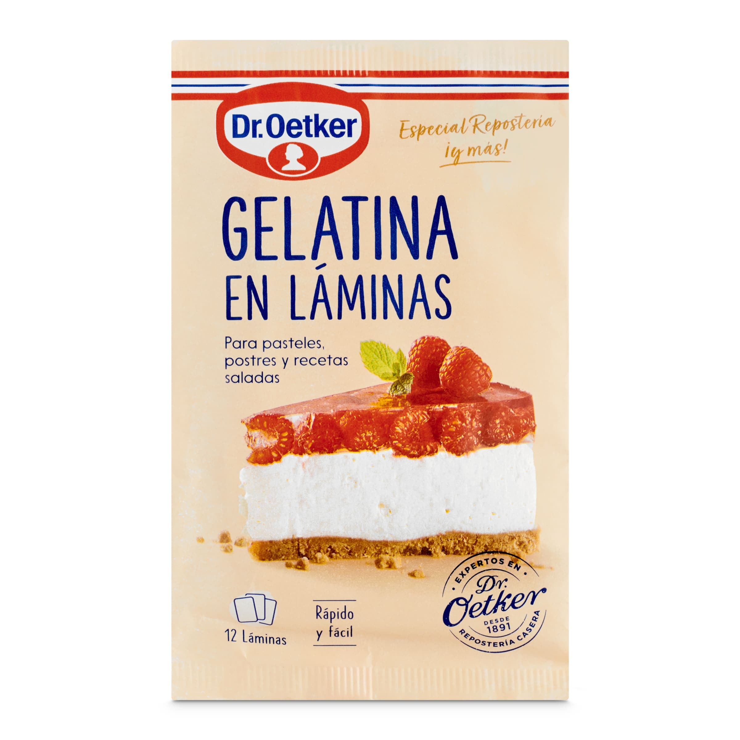 Gelatina en láminas Dr. Oetker bolsa 20 g