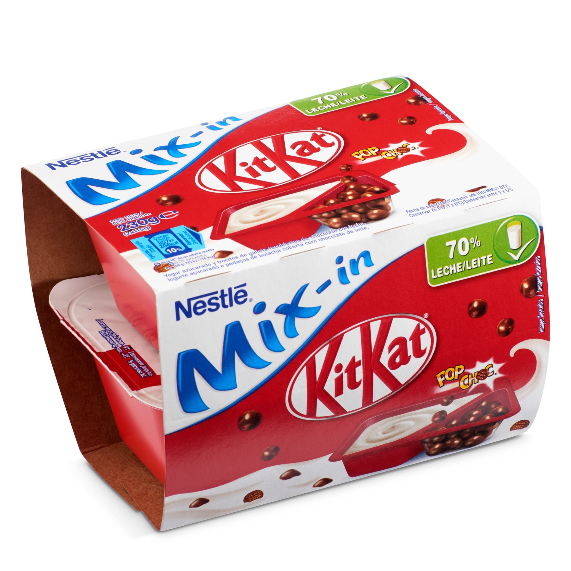 Yogur con trozos de KitKat Nestlé pack 2 x 115 g