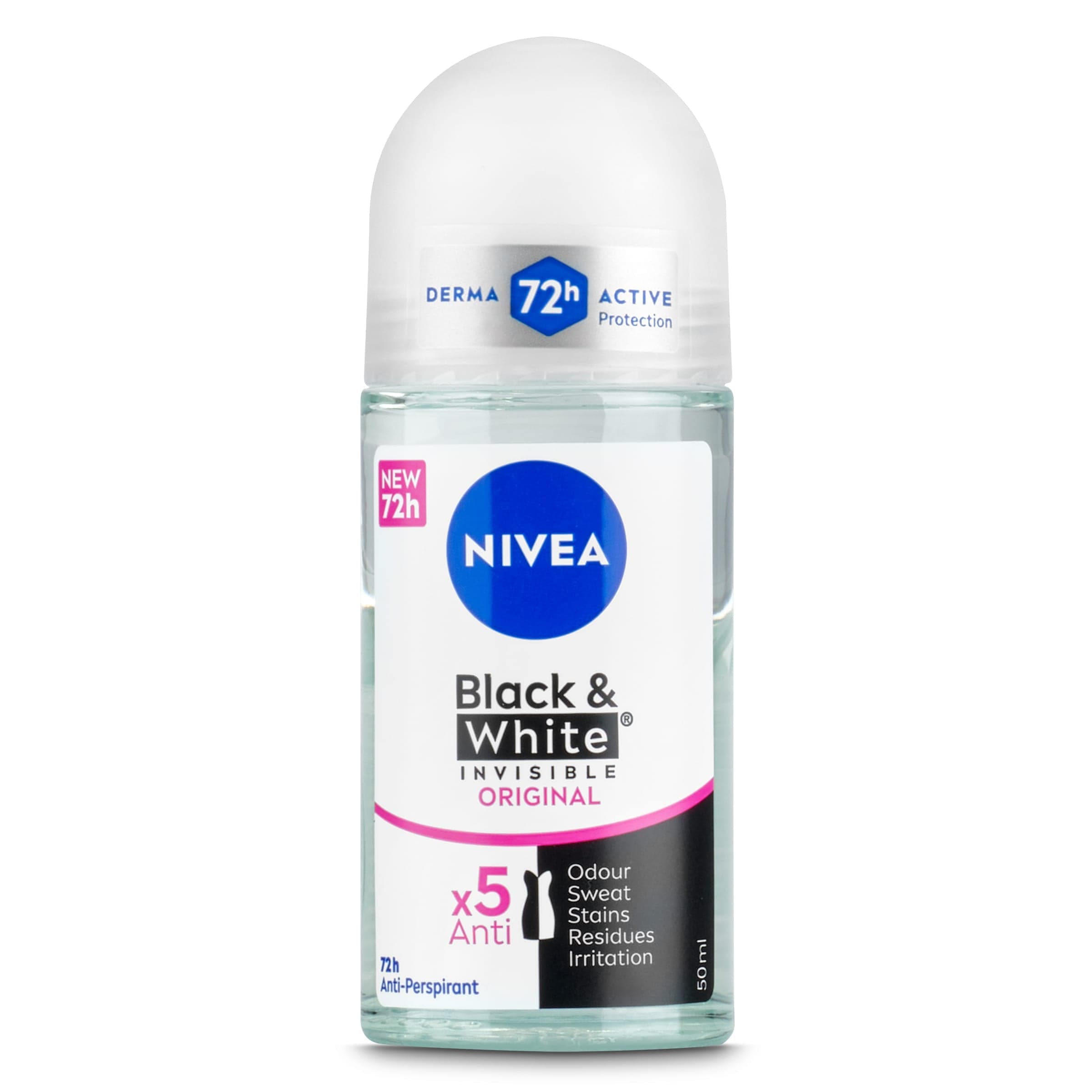 Desodorante roll-on invisible for black & white Nivea bote 50 ml