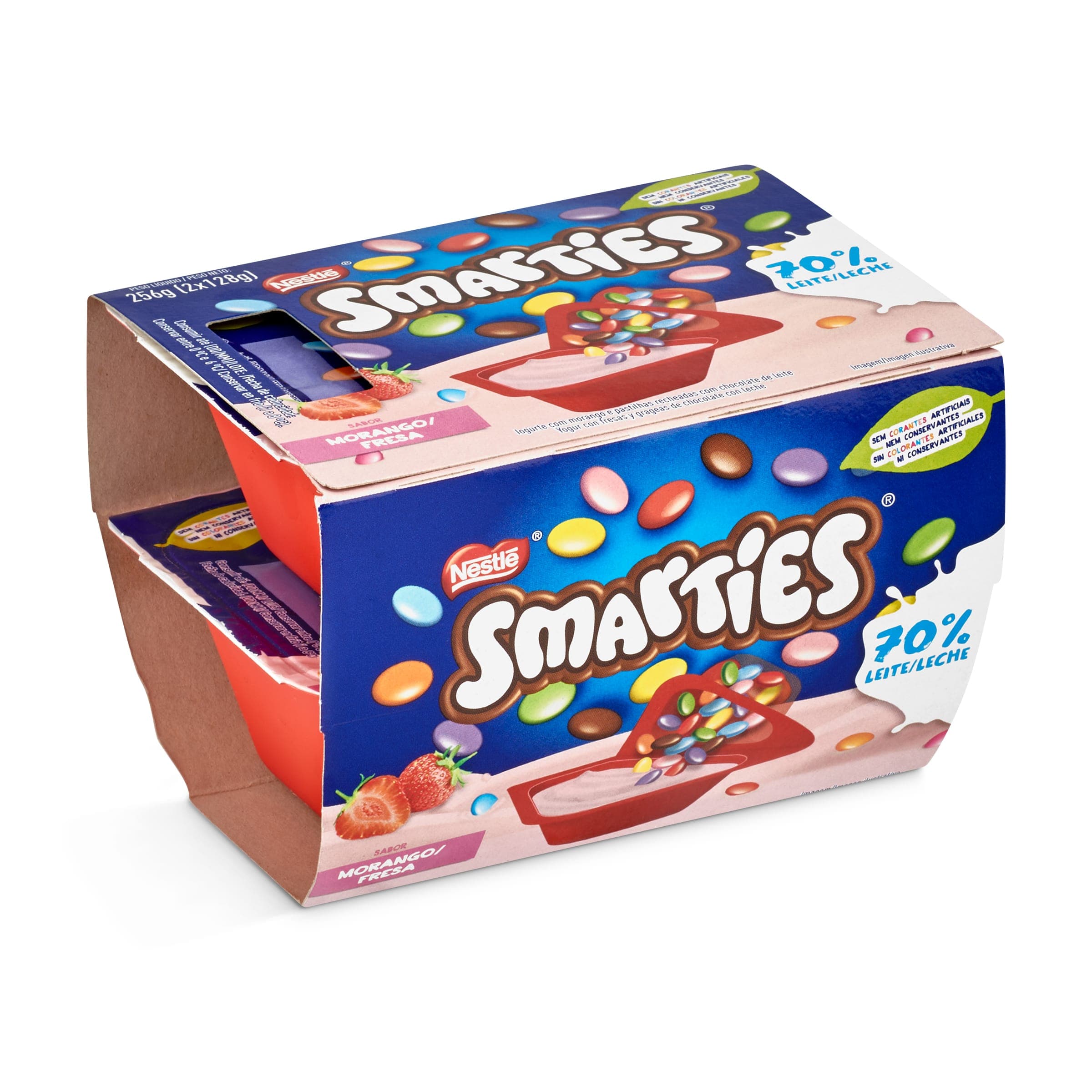 Yogur con Smarties Nestlé pack 2 x 128 g