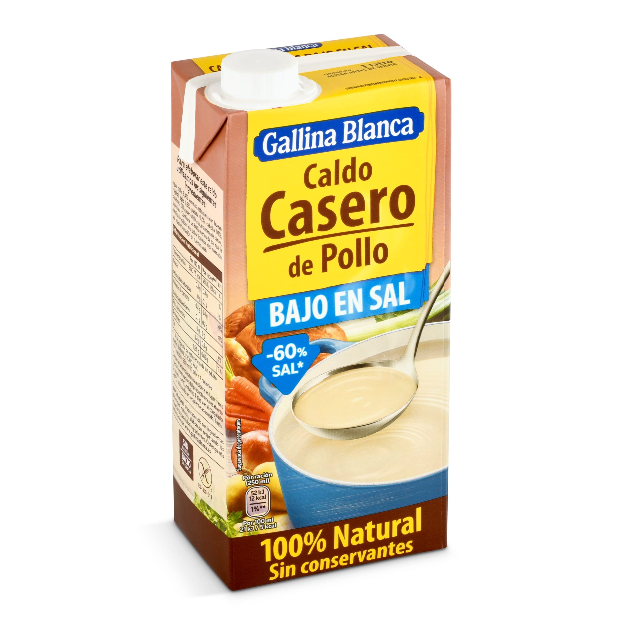 Caldo de pollo bajo en sal Gallina Blanca 1 L