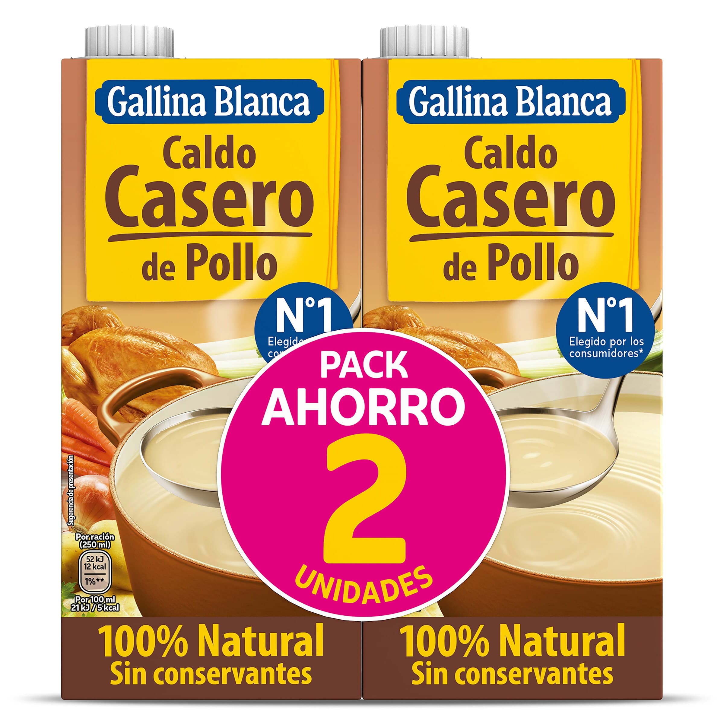 Caldo de pollo Gallina Blanca 2 x 1 L