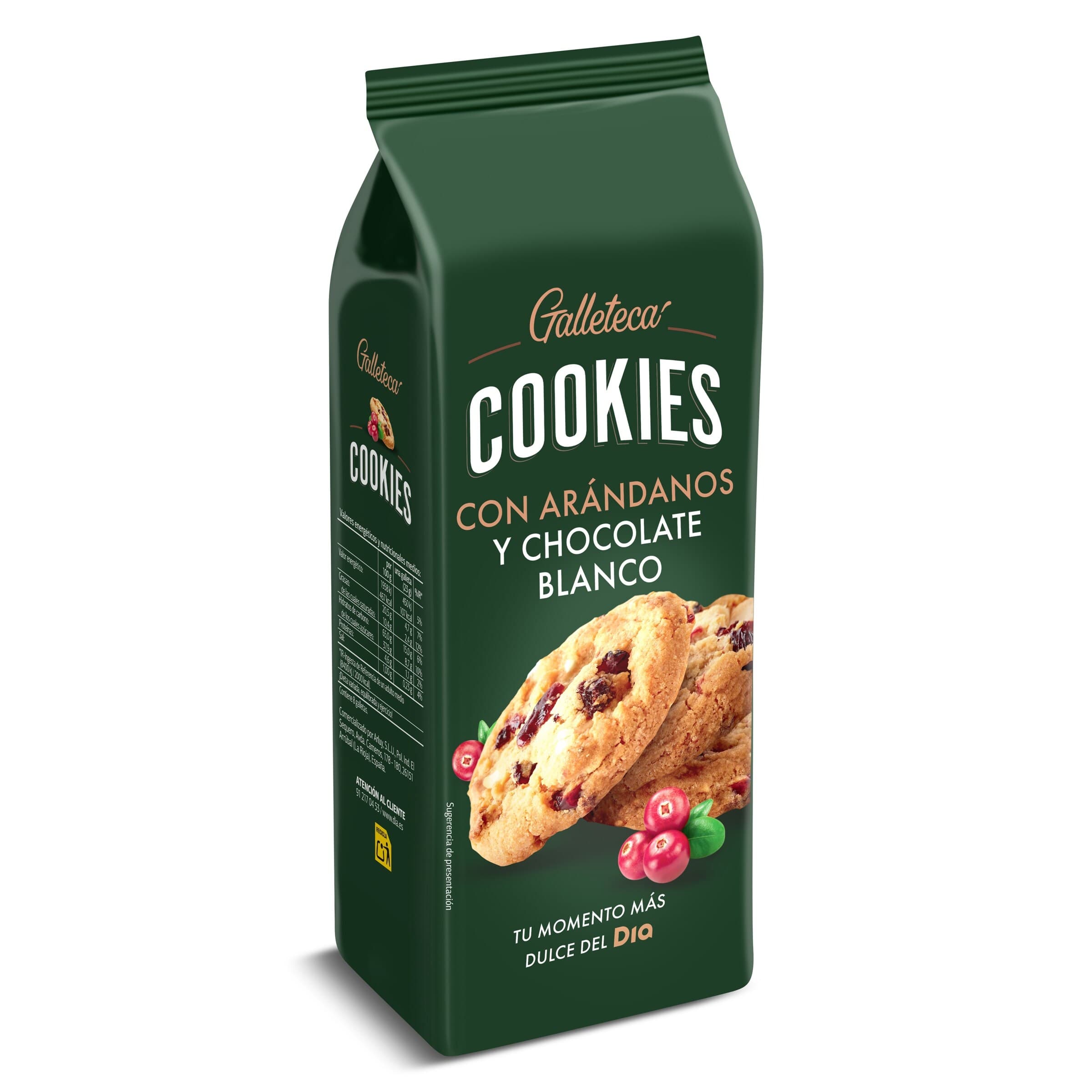 Galletas con arándanos y chocolate blanco Galleteca de Dia bolsa 184 g