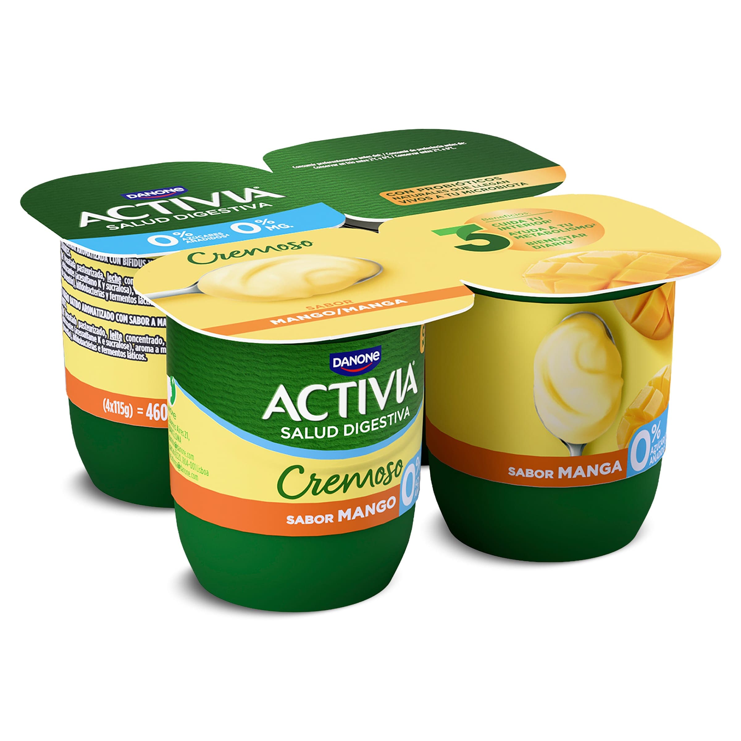Bífidus sabor mango desnatado Activia pack 4 x 115 g