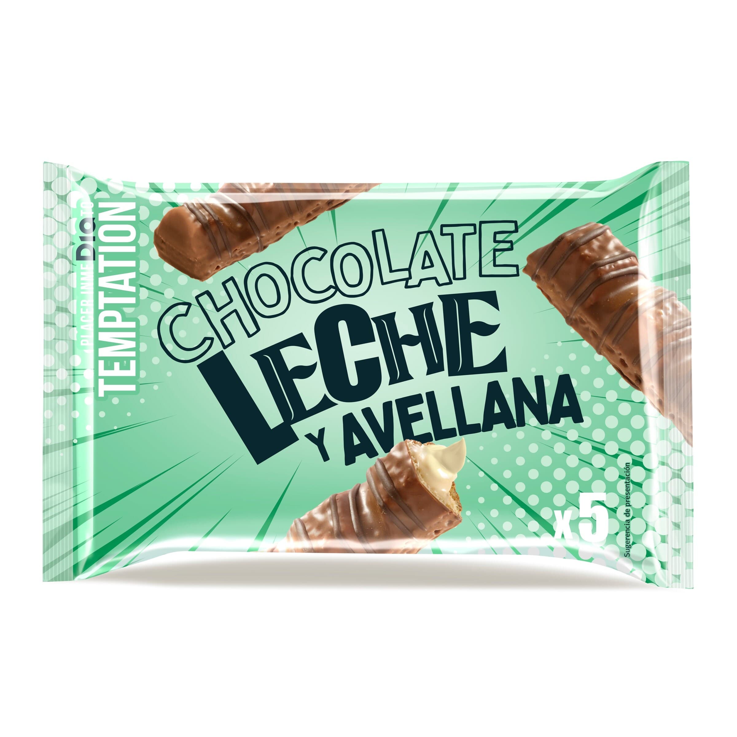 Barritas de chocolate con leche y avellanas Dia Temptation bolsa 115 g