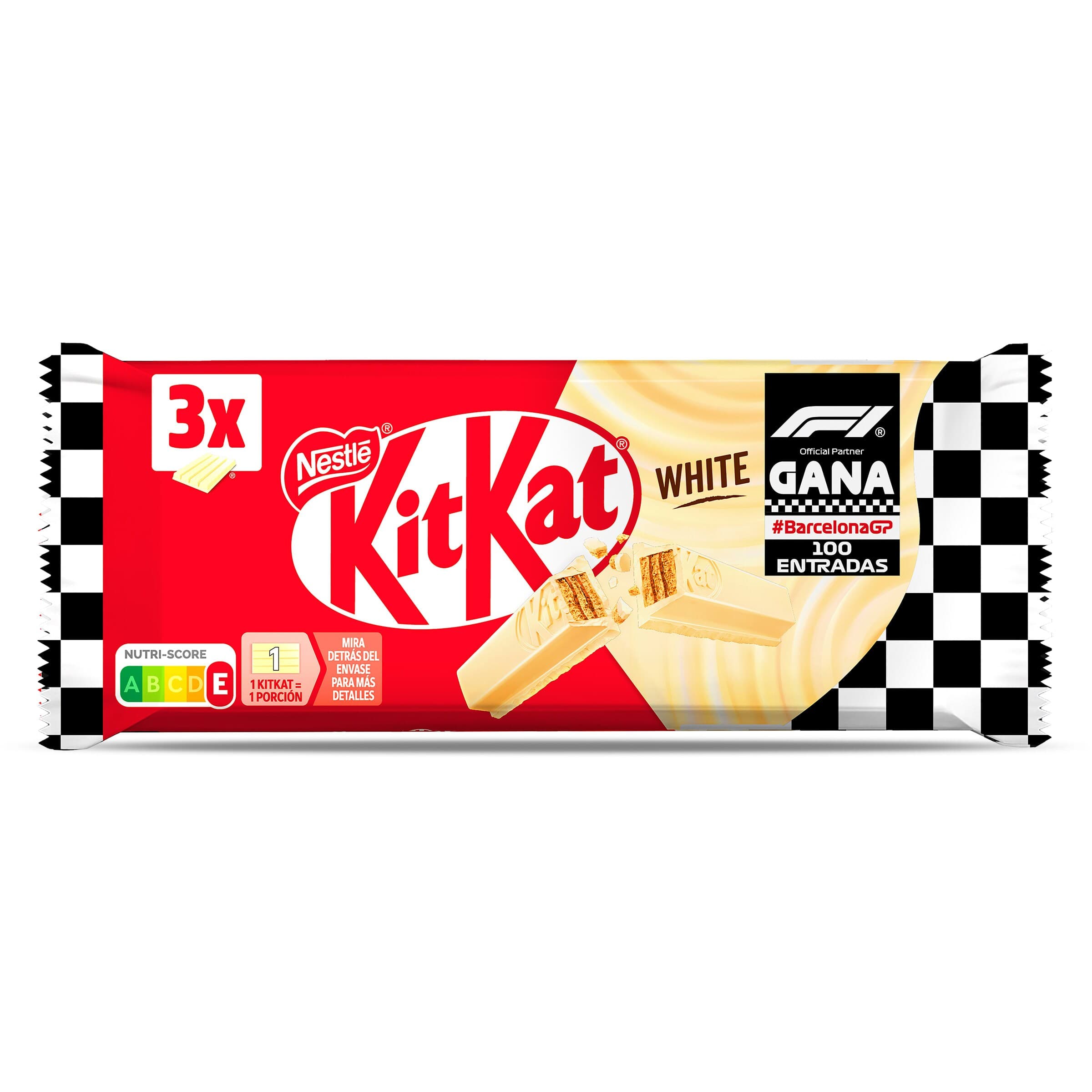 Barritas de galleta recubiertas de chocolate blanco Kit Kat bolsa 3 x 41.5 g