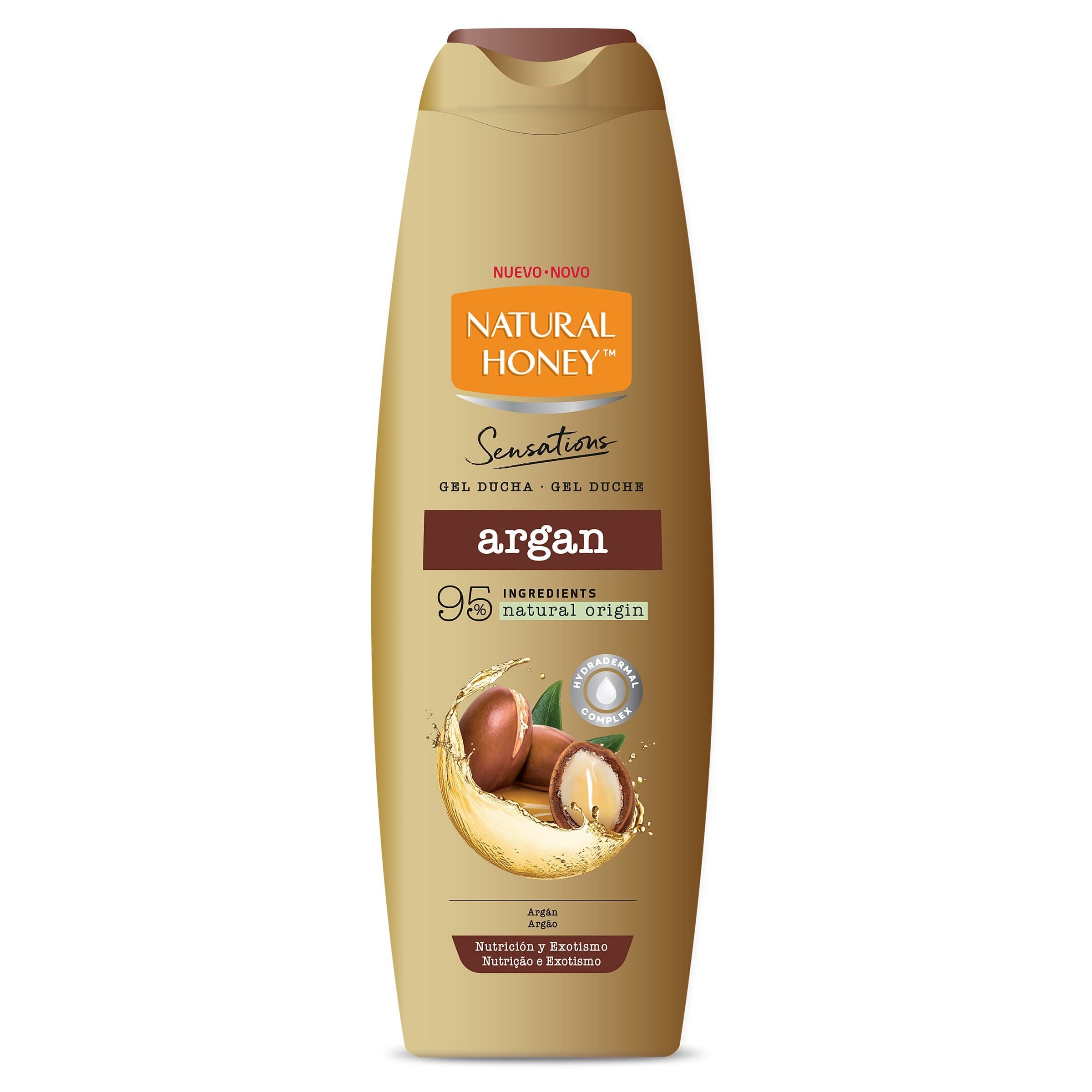 Gel de ducha elixir de argán Natural Honey botella 650 ml