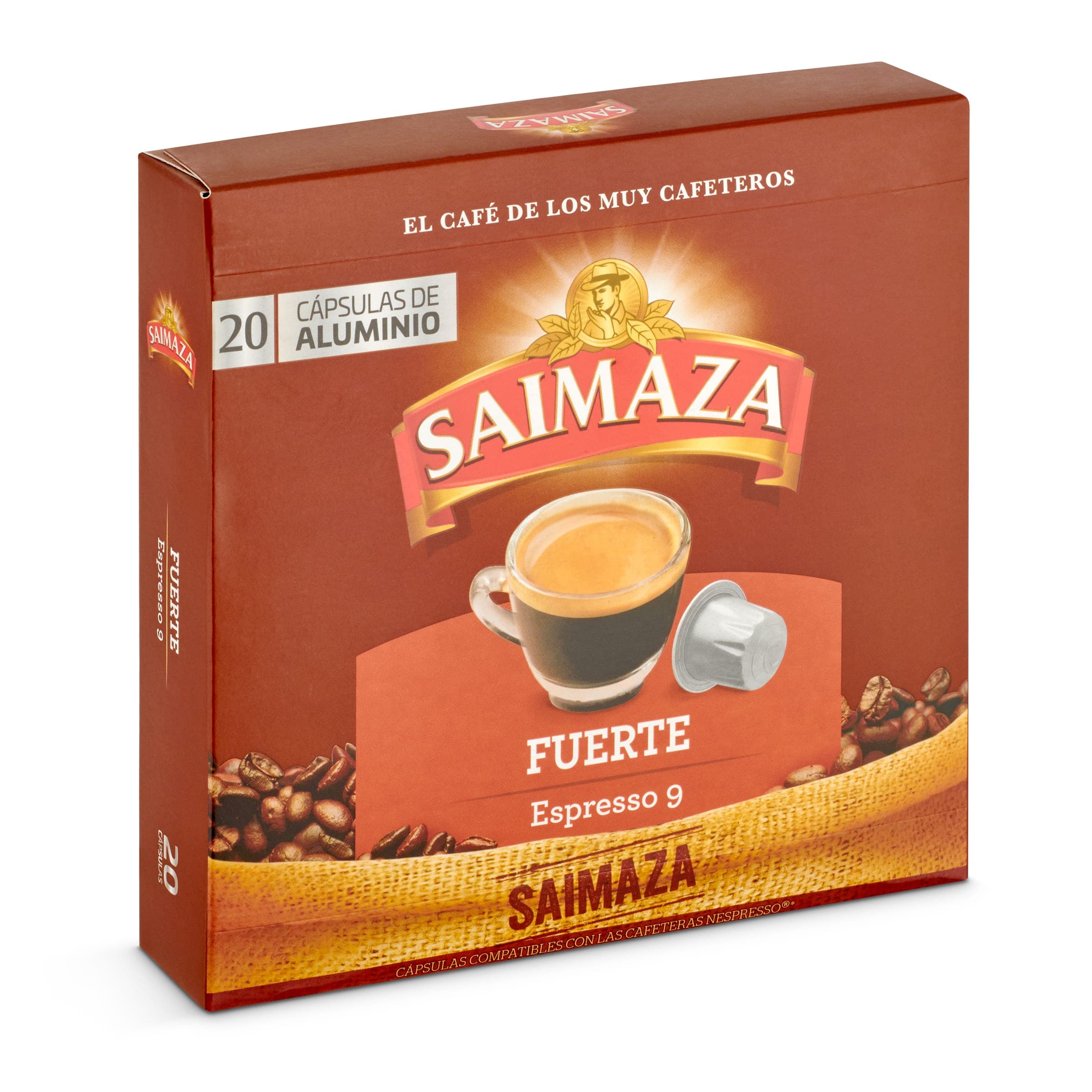 Cápsulas de café fuerte Saimaza 20 unidades
