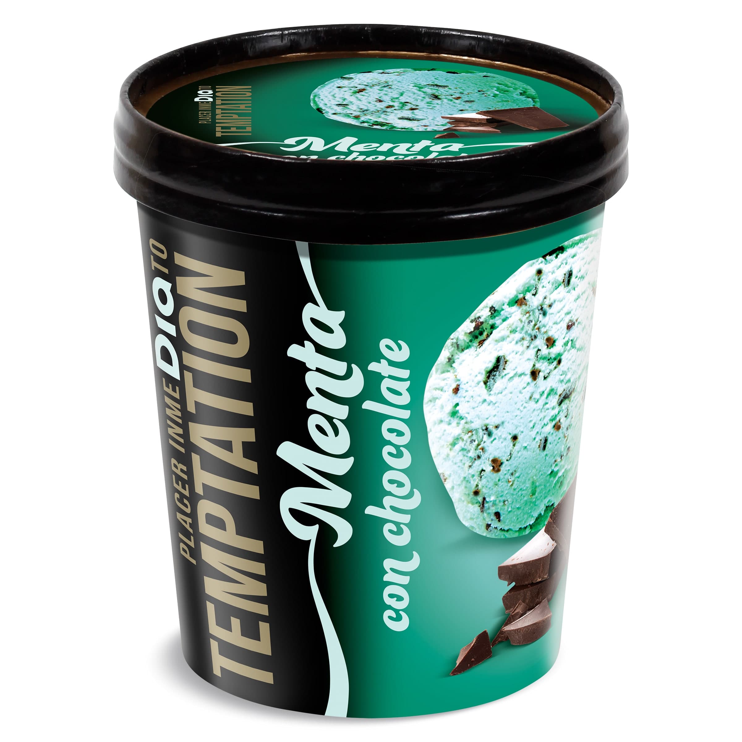 Tarrina de helado menta con chocolate Dia Temptation 350 g