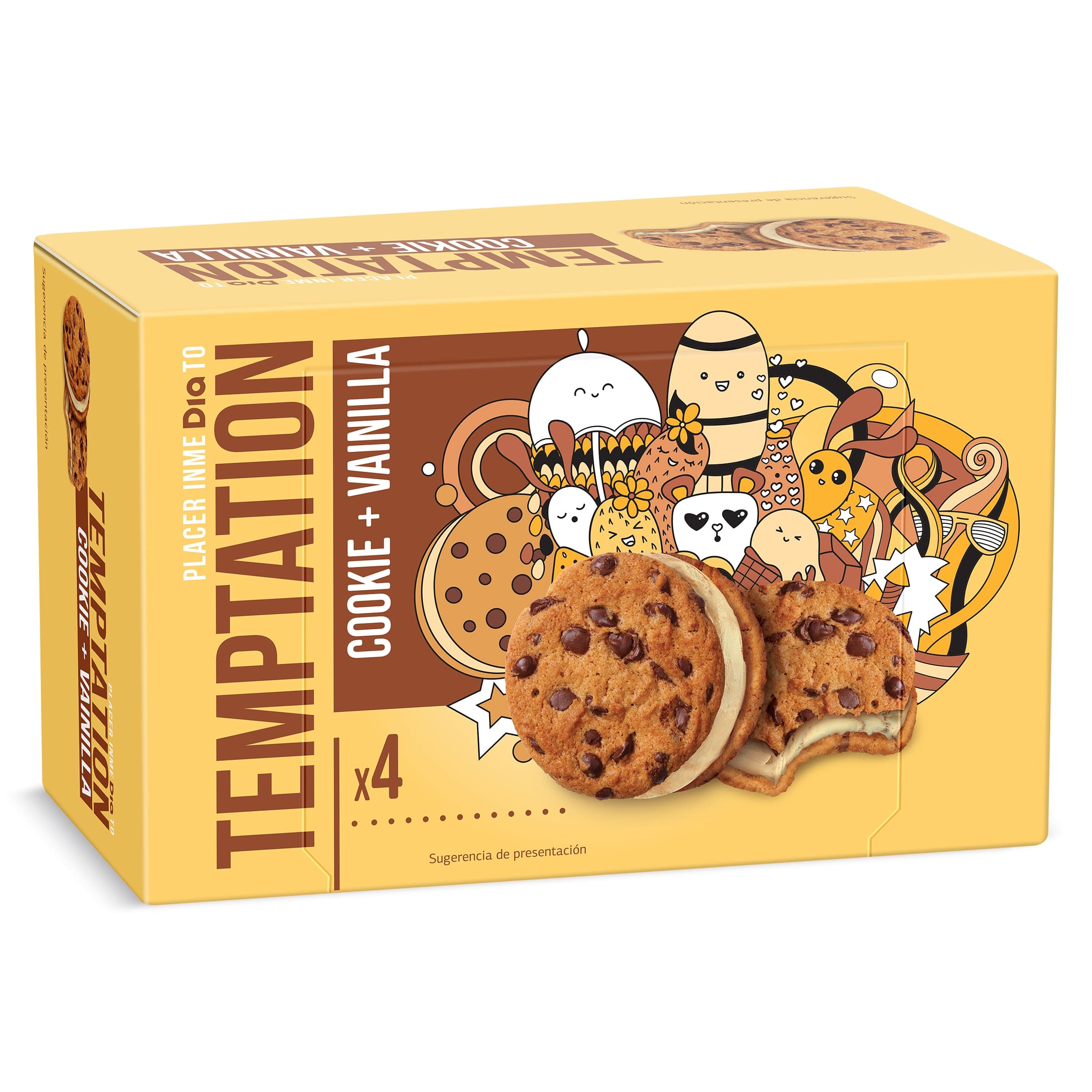 Sándwich cookie y vainilla Dia Temptation 4 x 60 g