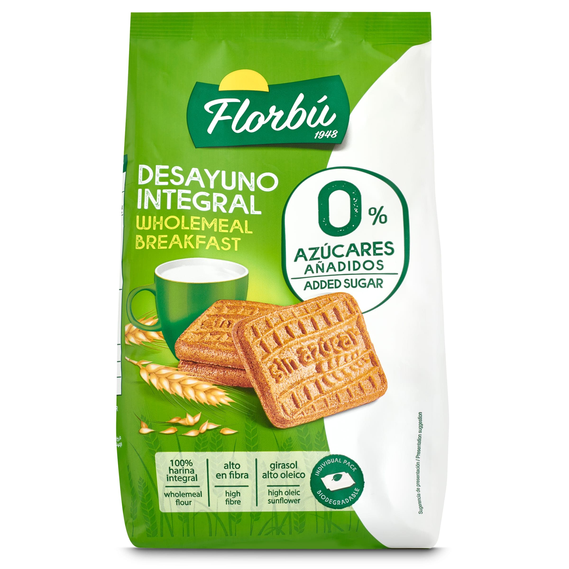 Galletas integrales sin azúcar Florbu bolsa 350 g