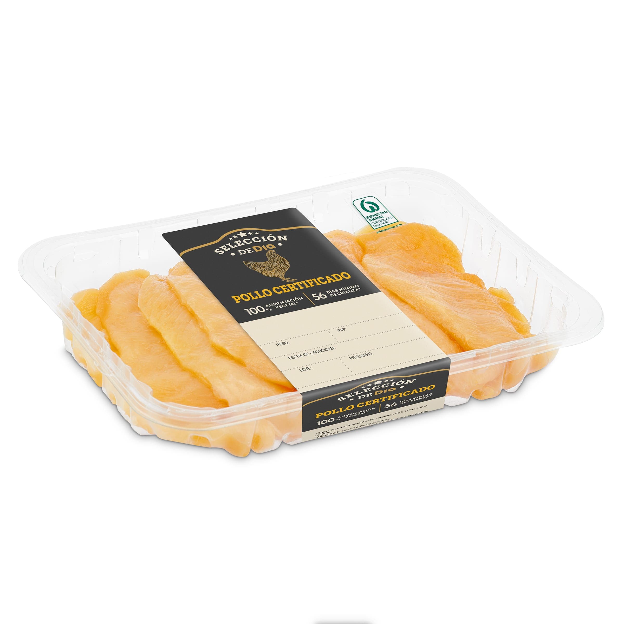 Pechuga fileteada de pollo certificado Selección de Dia 650 g aprox.