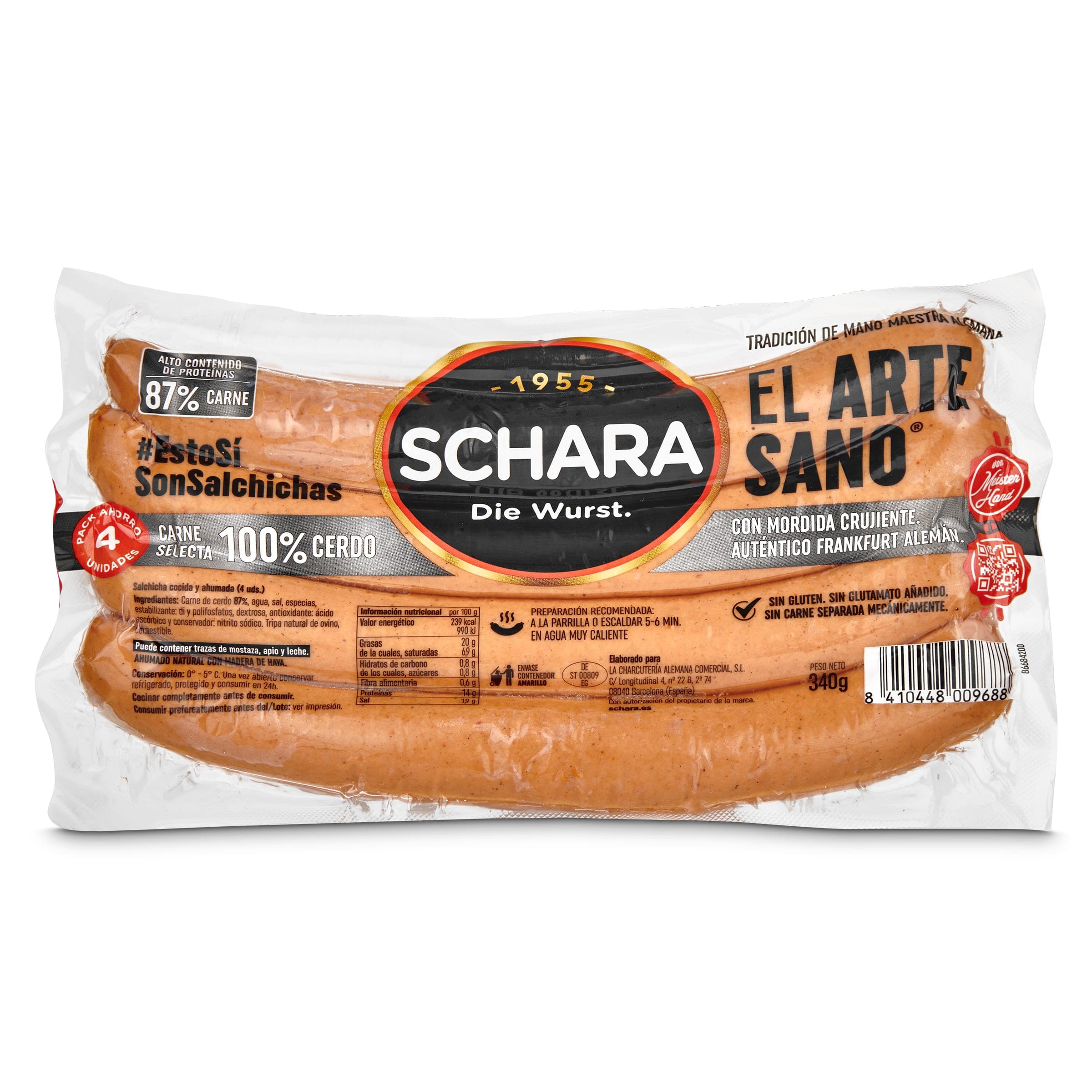 Salchichas frakfurt artesanas Schara 340 g