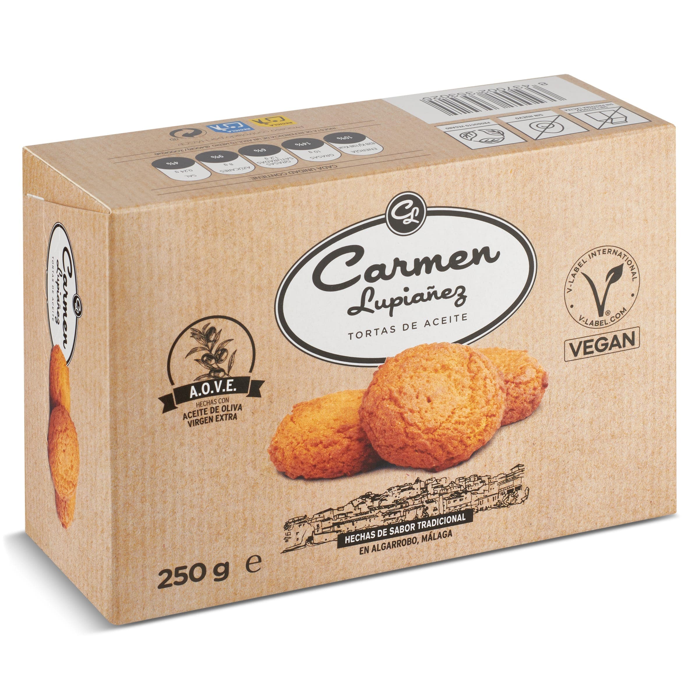 Tortas de algarrobo Lupiañez caja 250 g