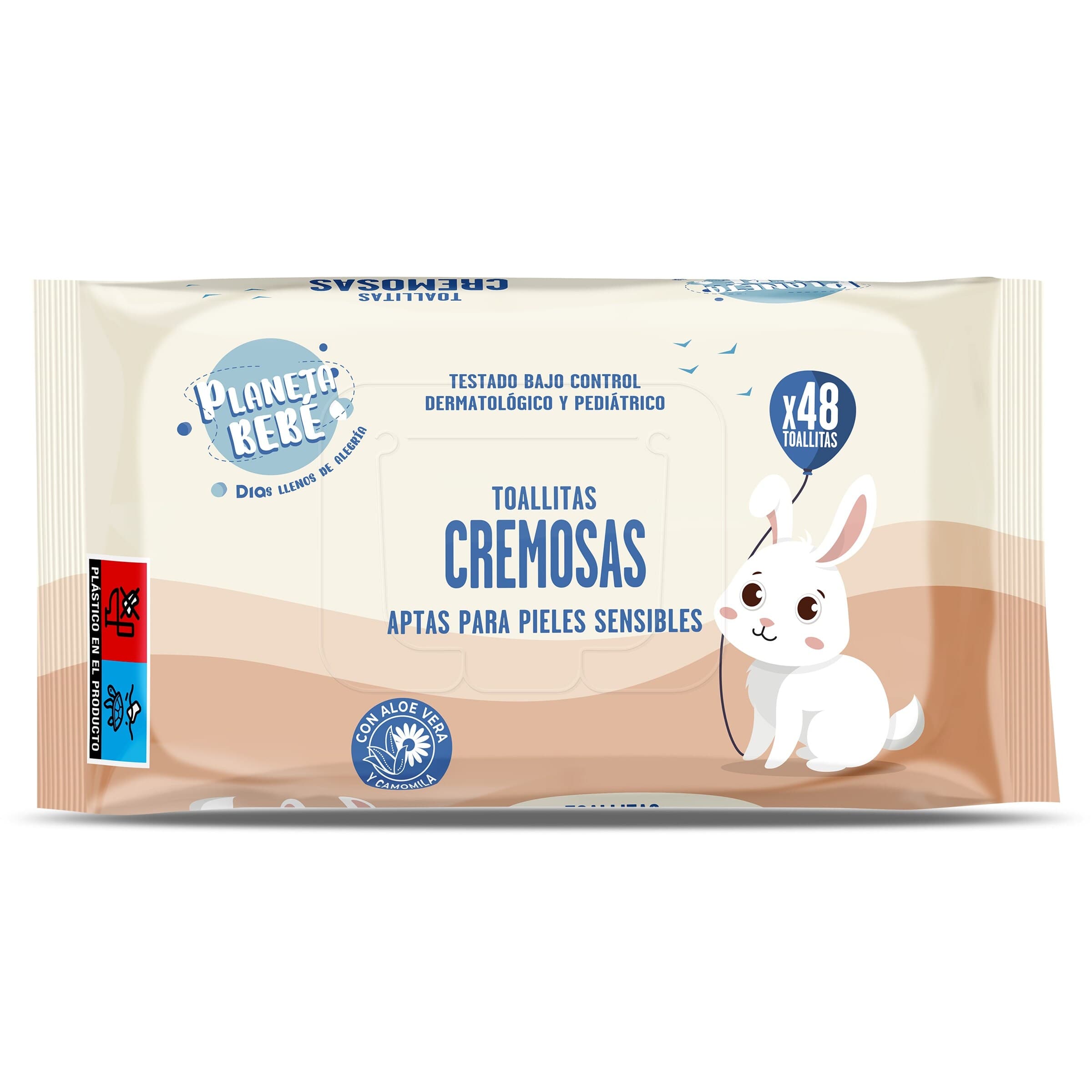 Toallitas para bebés cremosas Planeta Bebé de Dia bolsa 48 unidades