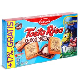 Galletas rellenas de chocolate y crema choco guay Cuétara Tostarica caja 144 g + 17% gratis