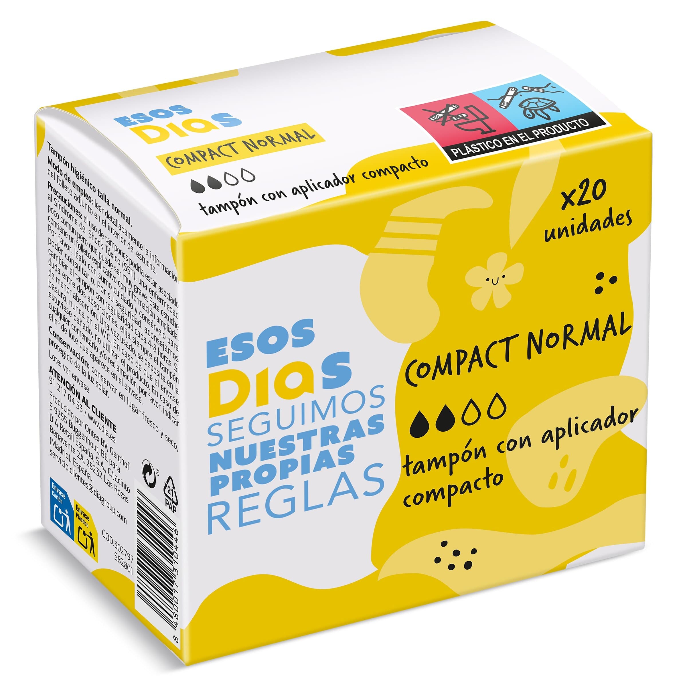 Tampón con aplicador compact normal Esos Dias caja 20 unidades