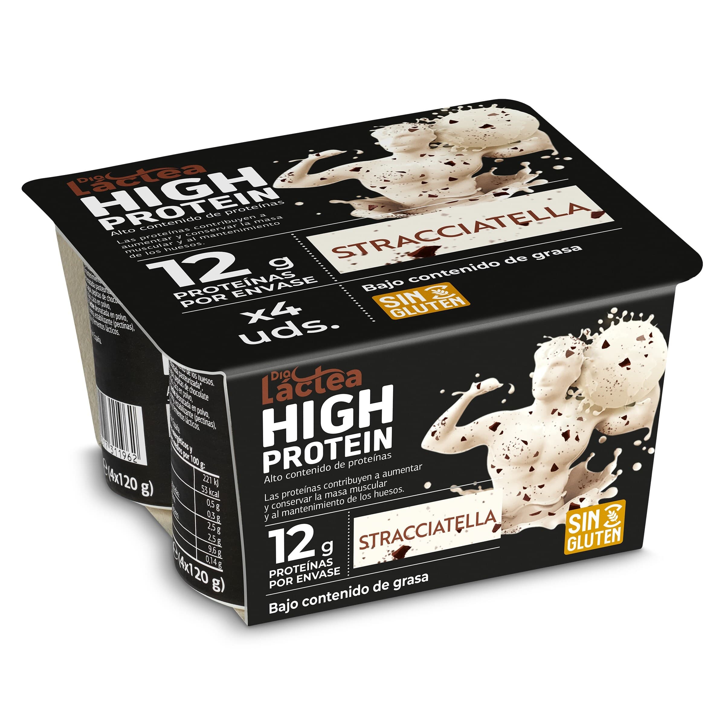 Yogur de stracciatella alto en proteínas Dia Láctea pack 4 x 120 g