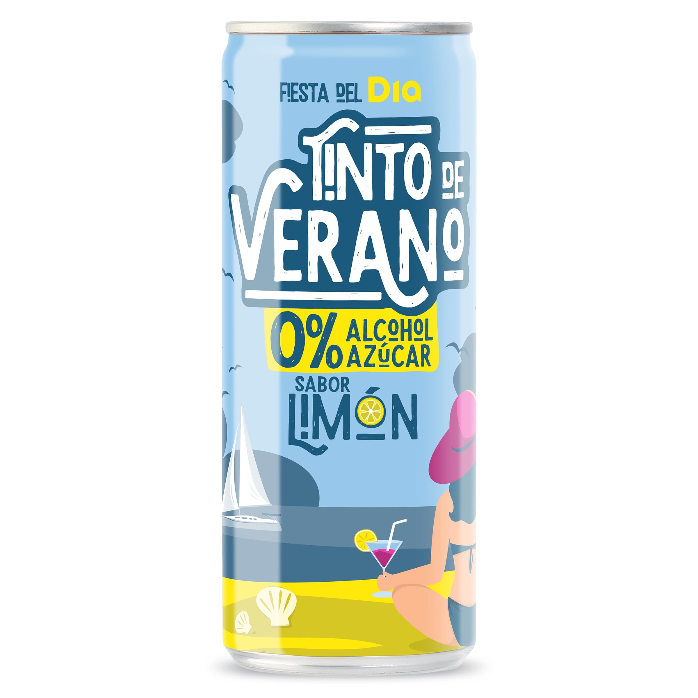 Tinto de verano sin alcohol y sin azúcar con limón Fiesta del Dia 330 ml