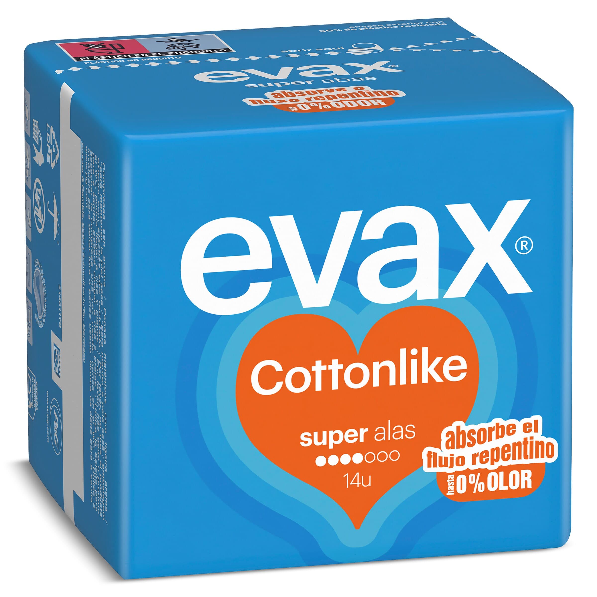 Compresas super con alas Evax bolsa 14 unidades