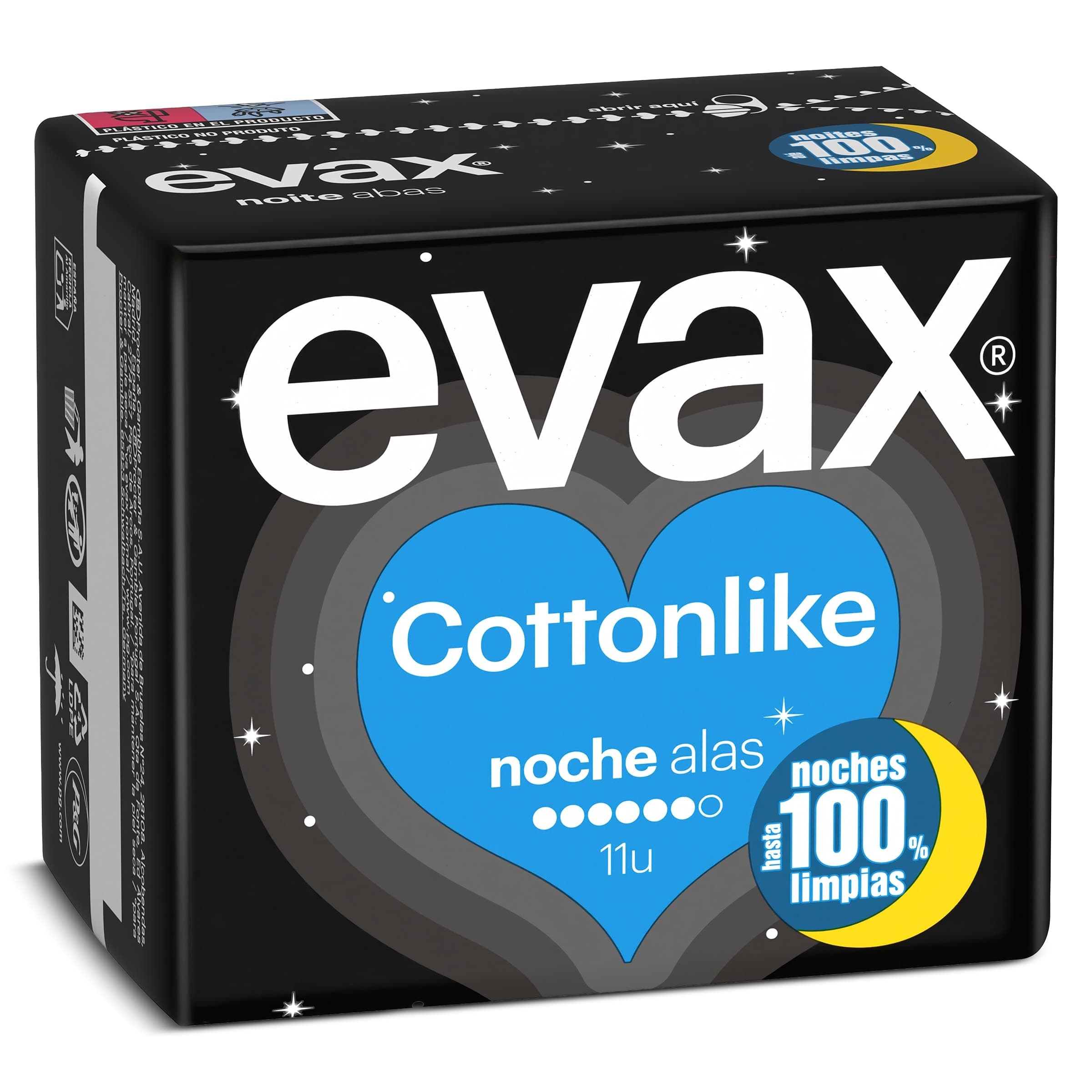 Compresas noche con alas Evax bolsa 11 unidades