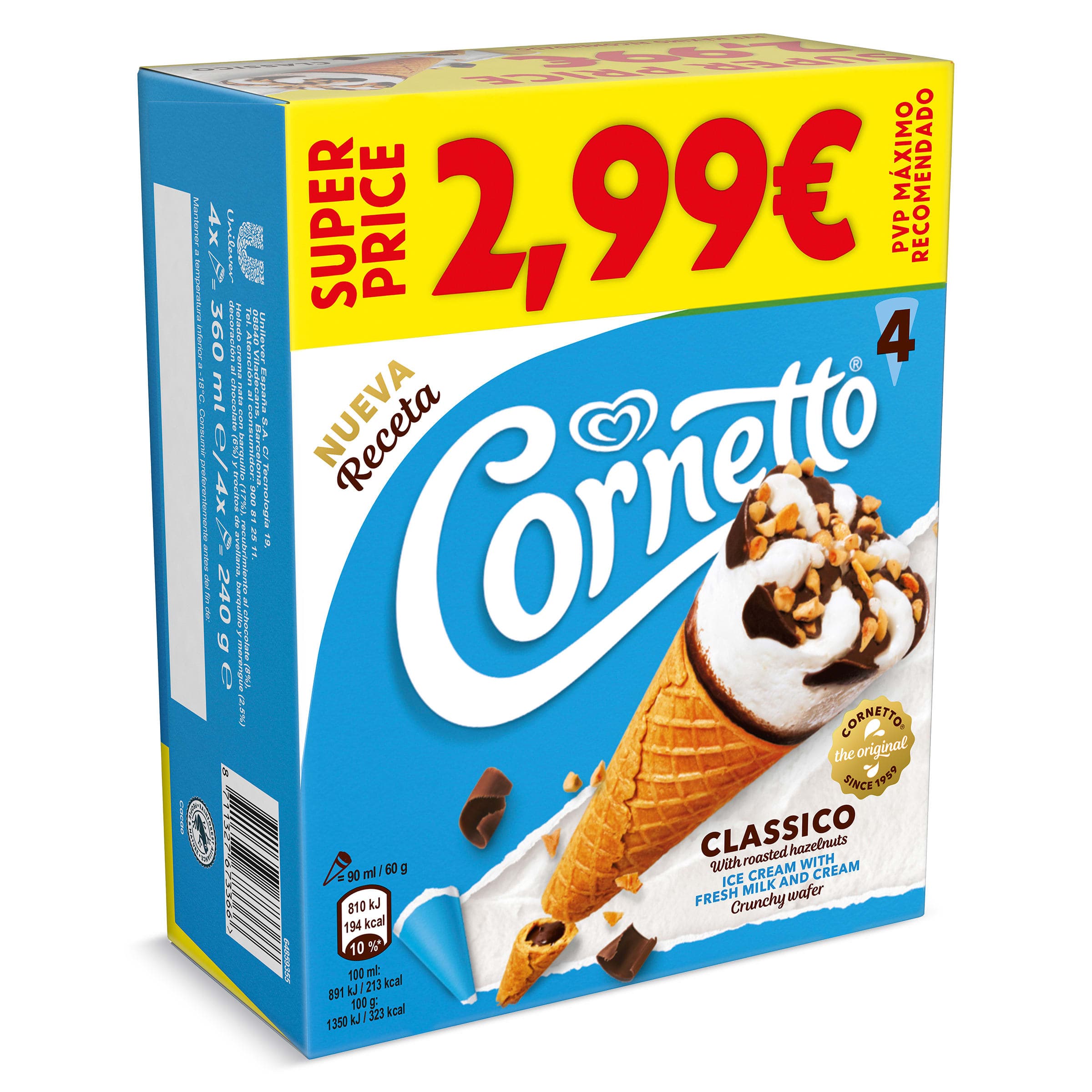 Cornetto 4 x 60 g
