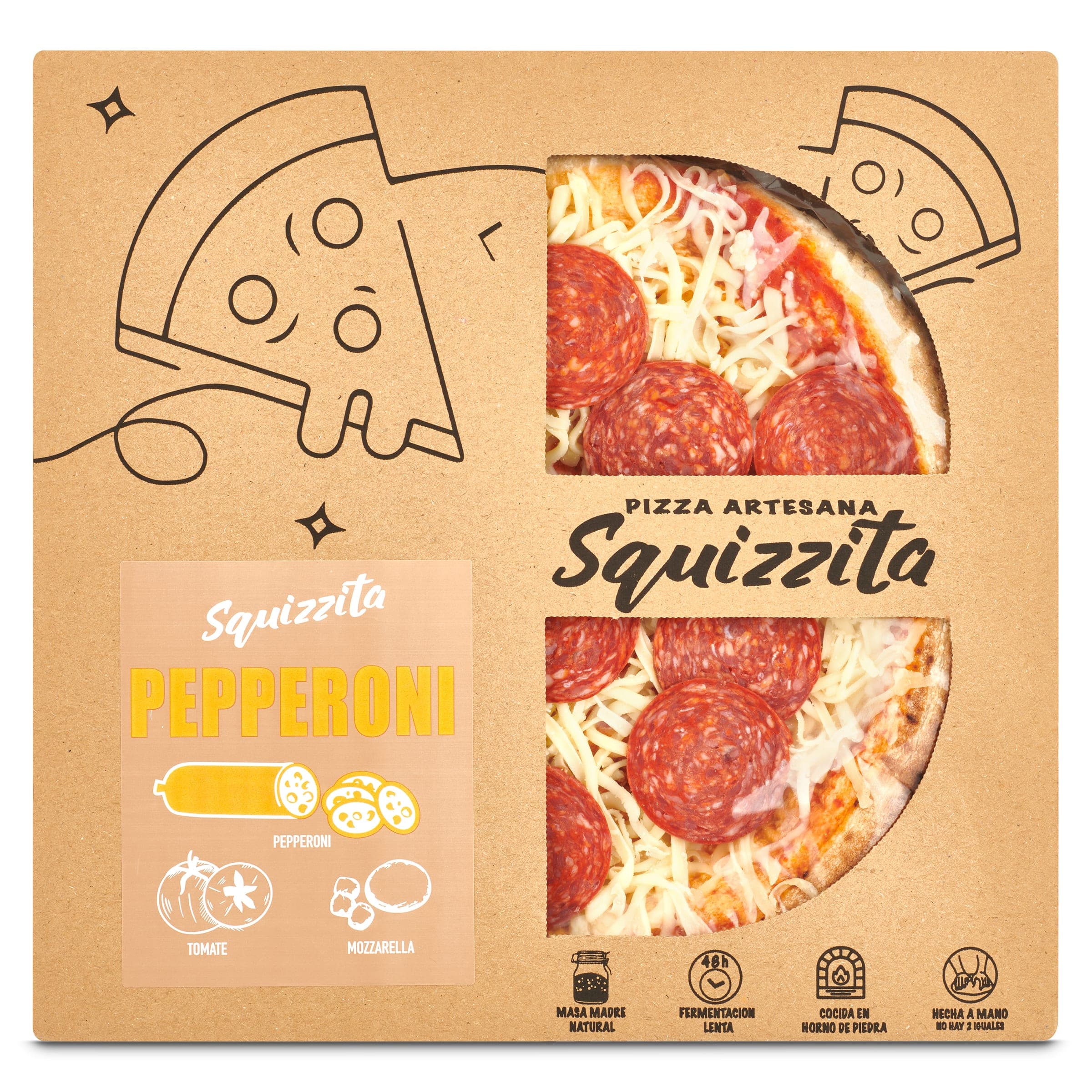 Pizza artesana pepperoni Squizzita 420 g