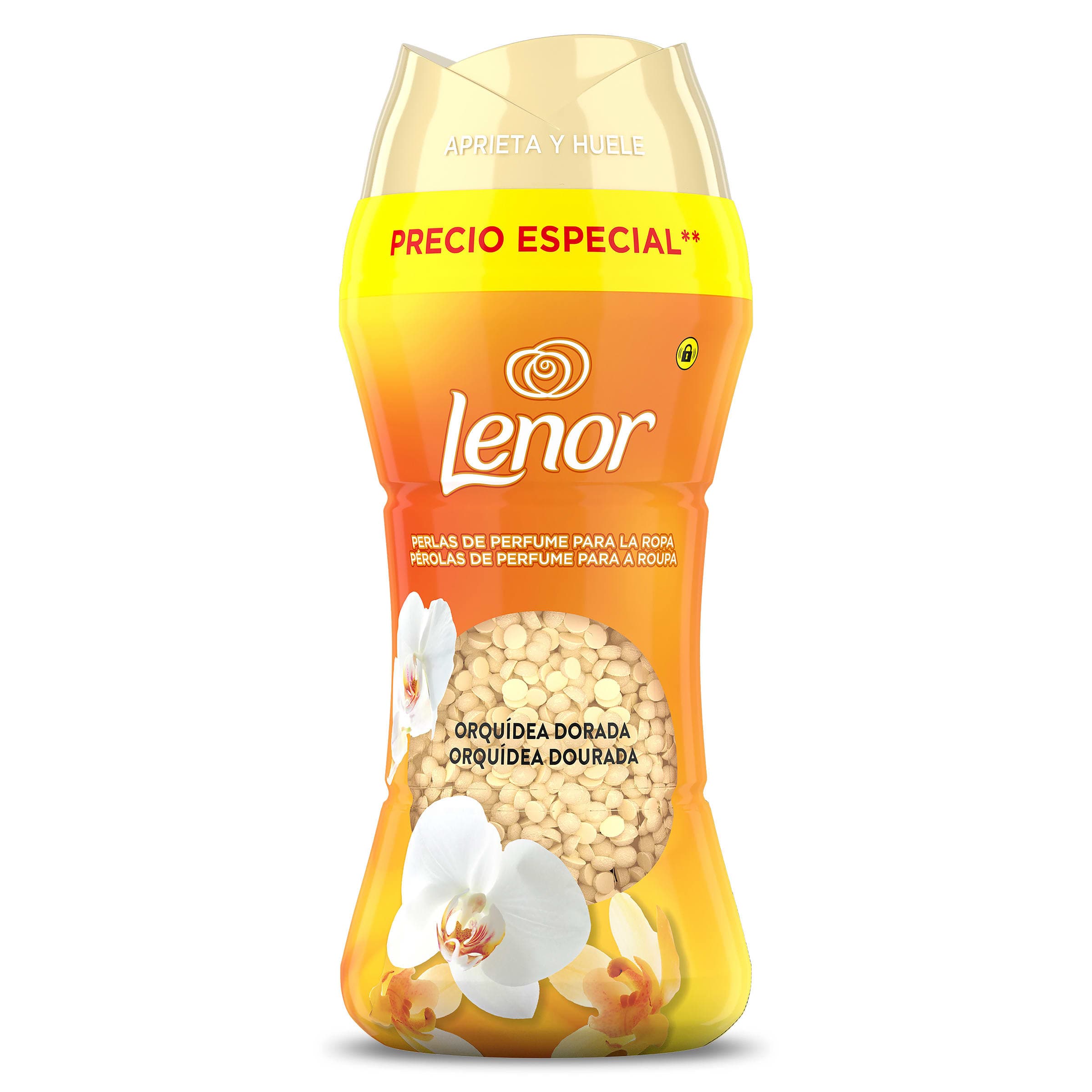 Perlas de perfume orquídea dorada Lenor botella 195 g