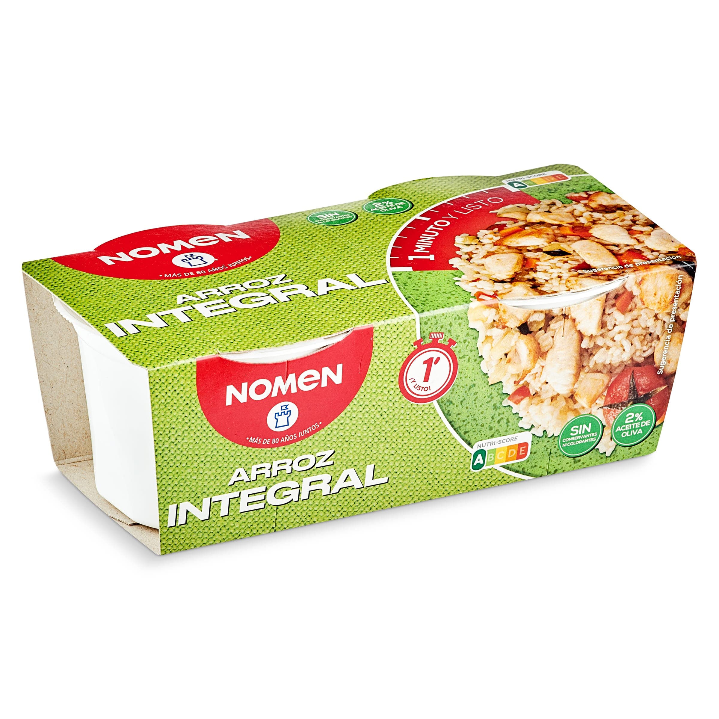 Vasos de arroz integral Nomen 2 x 125 g