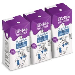 Leche semidesnatada sin lactosa Dia Láctea 3 x 200 ml
